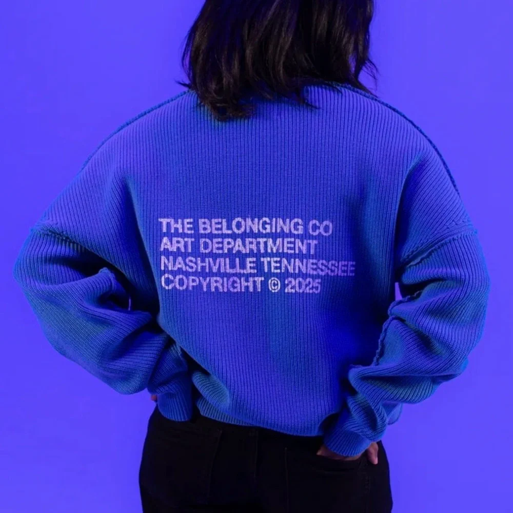 The Belonging Conference Church Merch Apparel Blue Sweater Unisex NWOT XL